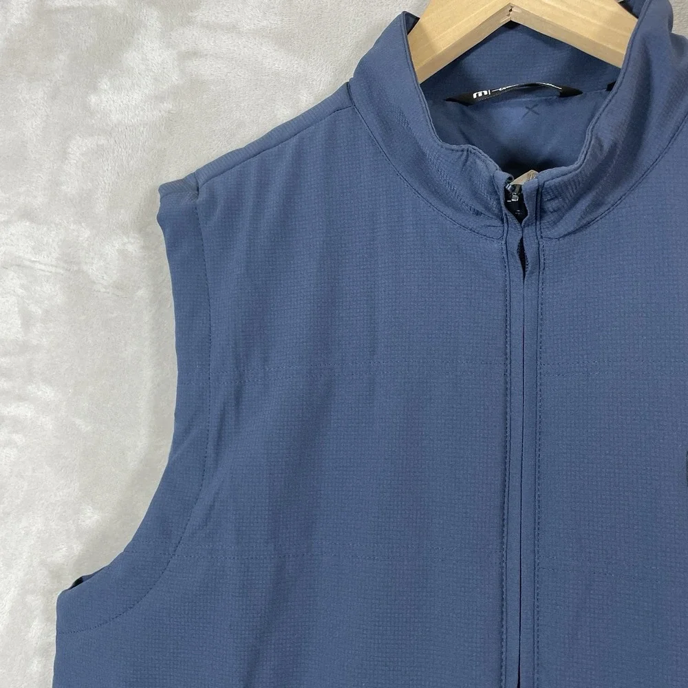 Travis Mathew Cold Heart 2.0 Puffer Vest Mens L Blue Full-Zip Quilted Golf Logo